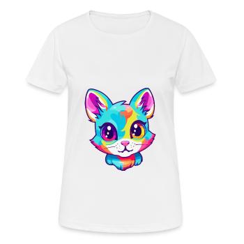 Balinesische Katze Rasse Aquarell Cartoon Kawaii Haustier - Frauen T-Shirt atmungsaktiv - Weiß - Vorne - AI Model Female 172 dark (172cm)