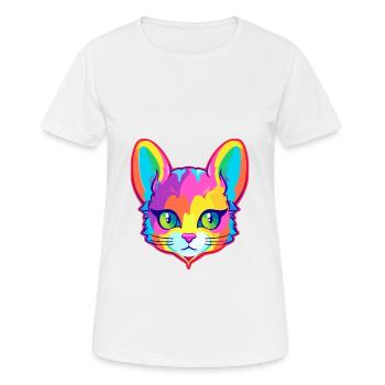 Asian Cat Breed Watercolor Cartoon Kawaii Pet - Women's Breathable T-Shirt - white - Front - AI Model Female 172 dark (172cm)