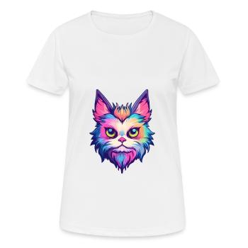 Birman Cat Breed aquarelle dessin animé Kawaii Pet - T-shirt respirant Femme - blanc - Devant - AI Model Female 172 dark (172cm)