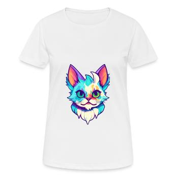 Australian Spotted Mist Cat Colorful Cartoon Kawai - Women's Breathable T-Shirt - white - Front - AI Model Female 172 dark (172cm)