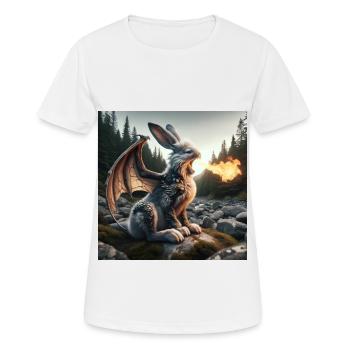 Dragon Lapin Cracheur de Feu #25 - T-shirt respirant Femme - blanc - Devant - AI Model Female 172 dark (172cm)