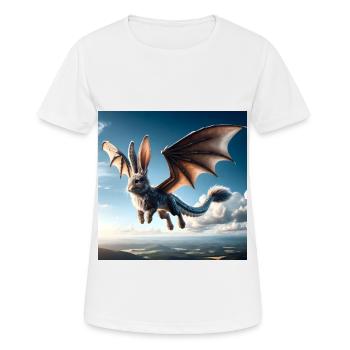 Fliegender Hase Drache #01 - Frauen T-Shirt atmungsaktiv - Weiß - Vorne - AI Model Female 172 dark (172cm)