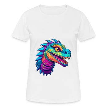 Basilisk Colorful Watercolor Cartoon Kawaii Animal - Women's Breathable T-Shirt - white - Front - AI Model Female 172 dark (172cm)