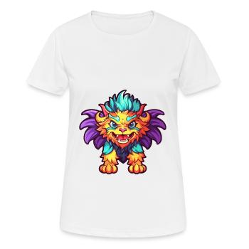 Manticore Bunte Aquarell-Karikatur Kawaii Anima - Frauen T-Shirt atmungsaktiv - Weiß - Vorne - AI Model Female 172 dark (172cm)