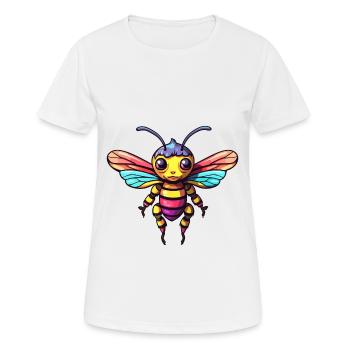 Biene buntes Aquarell Cartoon Kawaii Tier - Frauen T-Shirt atmungsaktiv - Weiß - Vorne - AI Model Female 172 dark (172cm)