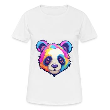 Panda Colorful Watercolor Cartoon Kawaii Animal - Women's Breathable T-Shirt - white - Front - AI Model Female 172 dark (172cm)