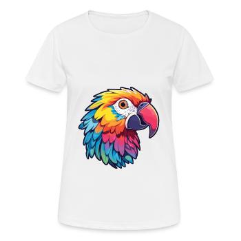 Papagei buntes Aquarell Cartoon Kawaii Tier - Frauen T-Shirt atmungsaktiv - Weiß - Vorne - AI Model Female 172 dark (172cm)