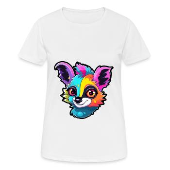 Lemur Colorful Watercolor Cartoon Kawaii Animal - Women's Breathable T-Shirt - white - Front - AI Model Female 172 dark (172cm)