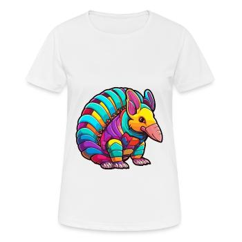 Gürteltier Bunte Aquarell-Karikatur Kawaii Anima - Frauen T-Shirt atmungsaktiv - Weiß - Vorne - AI Model Female 172 dark (172cm)