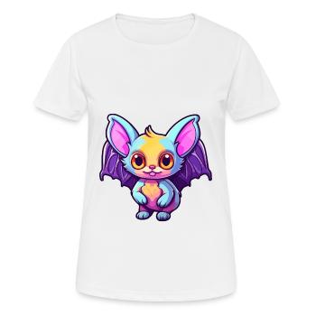 Fledermaus buntes Aquarell Cartoon Kawaii Tier - Frauen T-Shirt atmungsaktiv - Weiß - Vorne - AI Model Female 172 dark (172cm)