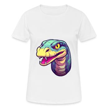 Anaconda Colorful Watercolor Cartoon Kawaii Animal - Women's Breathable T-Shirt - white - Front - AI Model Female 172 dark (172cm)