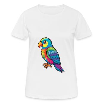 Oiseau Aquarelle Colorée Dessin Animé Kawaii Animal - T-shirt respirant Femme - blanc - Devant - AI Model Female 172 dark (172cm)