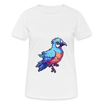 Blue Jay Colorful Watercolor Cartoon Kawaii Animal - Women's Breathable T-Shirt - white - Front - AI Model Female 172 dark (172cm)