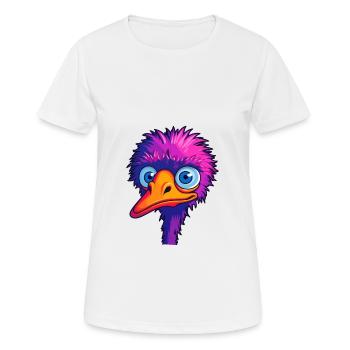 Strauß buntes Aquarell Cartoon Kawaii Tier - Frauen T-Shirt atmungsaktiv - Weiß - Vorne - AI Model Female 172 dark (172cm)