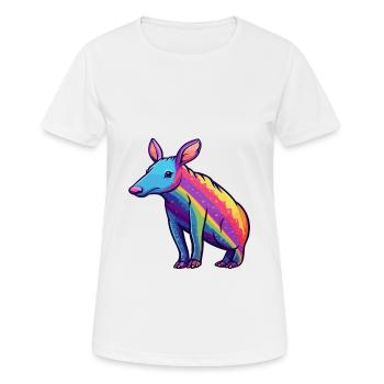 Aardvark Colorful Watercolor Cartoon Kawaii Animal - Women's Breathable T-Shirt - white - Front - AI Model Female 172 dark (172cm)