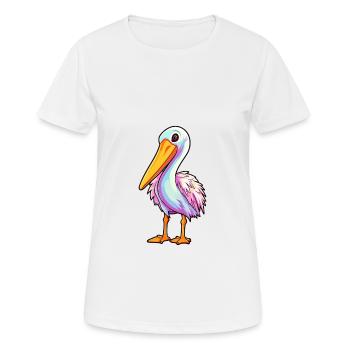 Storch buntes Aquarell Cartoon Kawaii Tier - Frauen T-Shirt atmungsaktiv - Weiß - Vorne - AI Model Female 172 dark (172cm)