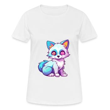 Arktisfuchs Bunte Aquarell-Karikatur Kawaii Anim - Frauen T-Shirt atmungsaktiv - Weiß - Vorne - AI Model Female 172 dark (172cm)