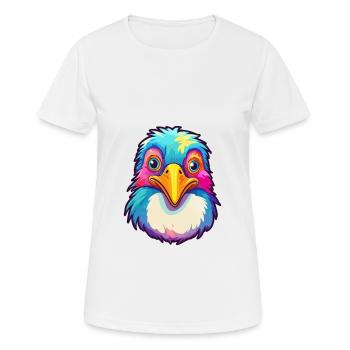 Pingouin Aquarelle Colorée Dessin Animé Kawaii Animal - T-shirt respirant Femme - blanc - Devant - AI Model Female 172 dark (172cm)