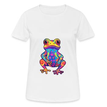 Frosch buntes Aquarell Cartoon Kawaii Tier - Frauen T-Shirt atmungsaktiv - Weiß - Vorne - AI Model Female 172 dark (172cm)