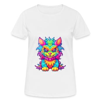 Chimera Colorful Watercolor Cartoon Kawaii Animal - Women's Breathable T-Shirt - white - Front - AI Model Female 172 dark (172cm)