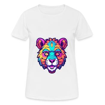 Tiger Colorful Watercolor Cartoon Kawaii Animal - Women's Breathable T-Shirt - white - Front - AI Model Female 172 dark (172cm)