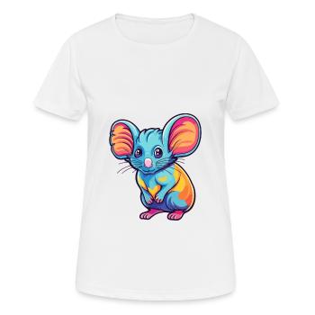 Elephant Shrew Colorful Watercolor Cartoon Kawaii - Women's Breathable T-Shirt - white - Front - AI Model Female 172 dark (172cm)