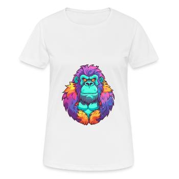 Gorilla Buntes Aquarell Cartoon Kawaii Tier - Frauen T-Shirt atmungsaktiv - Weiß - Vorne - AI Model Female 172 dark (172cm)