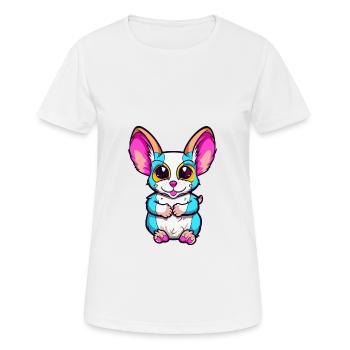 Sugar Glider Aquarelle Colorée Dessin Animé Kawaii An - T-shirt respirant Femme - blanc - Devant - AI Model Female 172 dark (172cm)