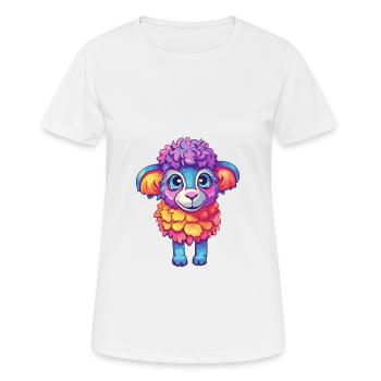 Schaf Buntes Aquarell Cartoon Kawaii Tier - Frauen T-Shirt atmungsaktiv - Weiß - Vorne - AI Model Female 172 dark (172cm)