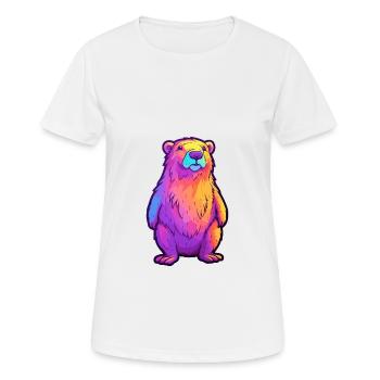 Capybara Colorful Watercolor Cartoon Kawaii Animal - Women's Breathable T-Shirt - white - Front - AI Model Female 172 dark (172cm)
