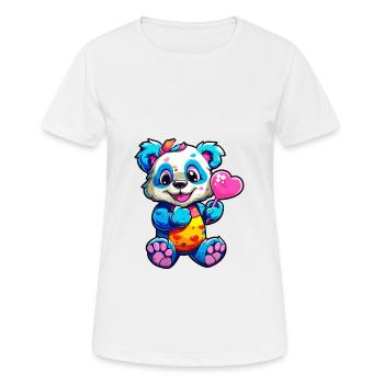 Panda Buntes Aquarell Cartoon Kawaii Tier - Frauen T-Shirt atmungsaktiv - Weiß - Vorne - AI Model Female 172 dark (172cm)