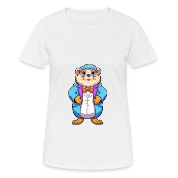 Marmotte Aquarelle Colorée Dessin Animé Kawaii Anima - T-shirt respirant Femme - blanc - Devant - AI Model Female 172 dark (172cm)