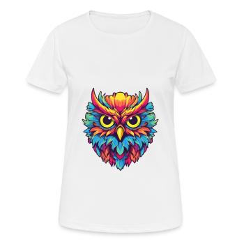 Owl Colorful Watercolor Cartoon Kawaii Animal - Women's Breathable T-Shirt - white - Front - AI Model Female 172 dark (172cm)
