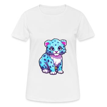 Snow Leopard Colorful Watercolor Cartoon Kawaii An - Women's Breathable T-Shirt - white - Front - AI Model Female 172 dark (172cm)