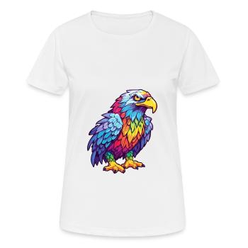 Eagle Colorful Watercolor Cartoon Kawaii Animal - Women's Breathable T-Shirt - white - Front - AI Model Female 172 dark (172cm)