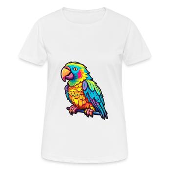 Parrot Colorful Watercolor Cartoon Kawaii Animal - Women's Breathable T-Shirt - white - Front - AI Model Female 172 dark (172cm)