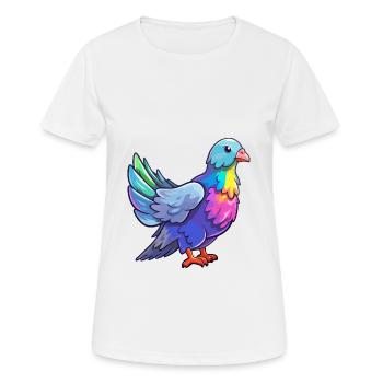 Dove Colorful Watercolor Cartoon Kawaii Animal - Women's Breathable T-Shirt - white - Front - AI Model Female 172 dark (172cm)
