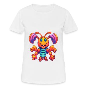 Lobster Colorful Watercolor Cartoon Kawaii Animal - Women's Breathable T-Shirt - white - Front - AI Model Female 172 dark (172cm)