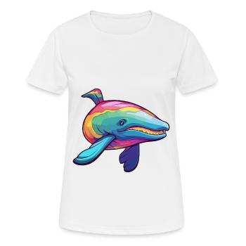 Baleine Aquarelle Colorée Dessin Animé Kawaii Animal - T-shirt respirant Femme - blanc - Devant - AI Model Female 172 dark (172cm)