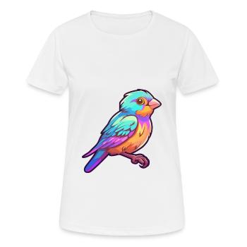Sparrow Colorful Watercolor Cartoon Kawaii Animal - Women's Breathable T-Shirt - white - Front - AI Model Female 172 dark (172cm)
