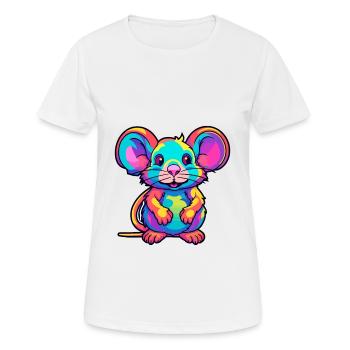 Rat Colorful Watercolor Cartoon Kawaii Animal - Women's Breathable T-Shirt - white - Front - AI Model Female 172 dark (172cm)