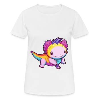 Axolotl Aquarelle Colorée Dessin Animé Kawaii Animal - T-shirt respirant Femme - blanc - Devant - AI Model Female 172 dark (172cm)