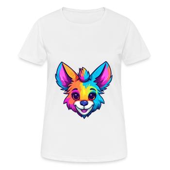 Aardwolf Aquarelle Colorée Dessin Animé Kawaii Animal - T-shirt respirant Femme - blanc - Devant - AI Model Female 172 dark (172cm)