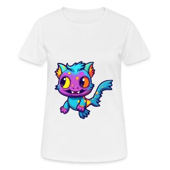 Catfish Colorful Watercolor Cartoon Kawaii Animal - Women's Breathable T-Shirt - white - Front - AI Model Female 172 dark (172cm)