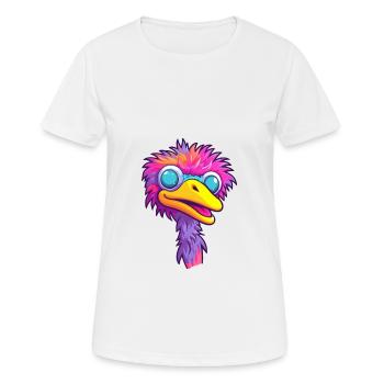 Strauß buntes Aquarell Cartoon Kawaii Tier - Frauen T-Shirt atmungsaktiv - Weiß - Vorne - AI Model Female 172 dark (172cm)