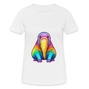Walrus Colorful Watercolor Cartoon Kawaii Animal - Women's Breathable T-Shirt - white - Front - AI Model Female 172 dark (172cm)