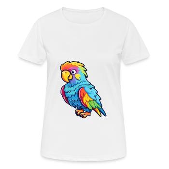 Papagei buntes Aquarell Cartoon Kawaii Tier - Frauen T-Shirt atmungsaktiv - Weiß - Vorne - AI Model Female 172 dark (172cm)