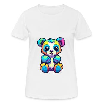 Panda Colorful Watercolor Cartoon Kawaii Animal - Women's Breathable T-Shirt - white - Front - AI Model Female 172 dark (172cm)
