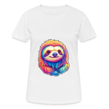 Paresseux coloré aquarelle dessin animé kawaii Animal - T-shirt respirant Femme - blanc - Devant - AI Model Female 172 dark (172cm)