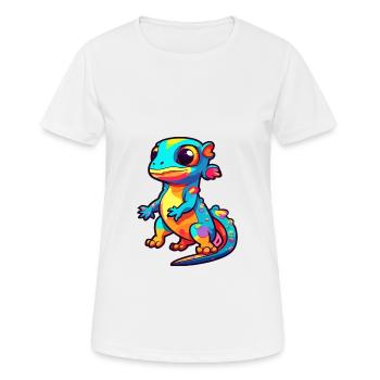 Salamander Colorful Watercolor Cartoon Kawaii Anim - Women's Breathable T-Shirt - white - Front - AI Model Female 172 dark (172cm)